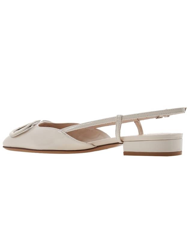 Women's V Logo Signature Leather Mule Sandals White - VALENTINO - BALAAN 4