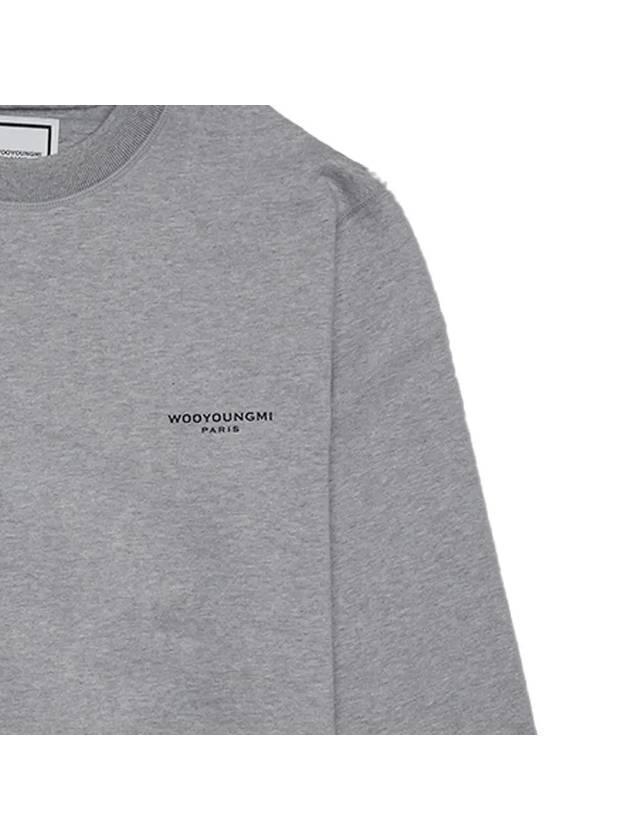 Men's Cotton Square Label Sweatshirt Gray W241TS21734G - WOOYOUNGMI - BALAAN 3