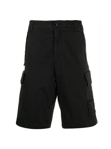 Men's Patch Logo Shorts Black - CP COMPANY - BALAAN 1