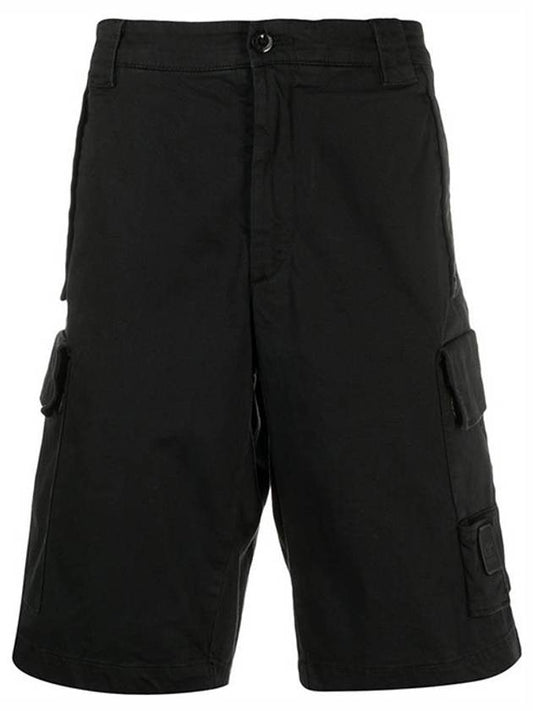 Men's Patch Logo Shorts Black - CP COMPANY - BALAAN 1