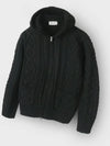 Two way cable hood zip up knit black - INDUST - BALAAN 5