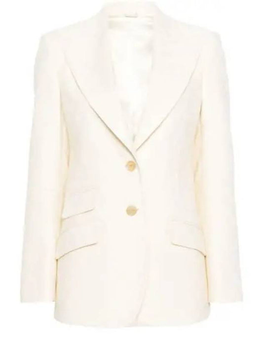 Wool Single-Breasted Blazer Jacket Ivory - GUCCI - BALAAN 2