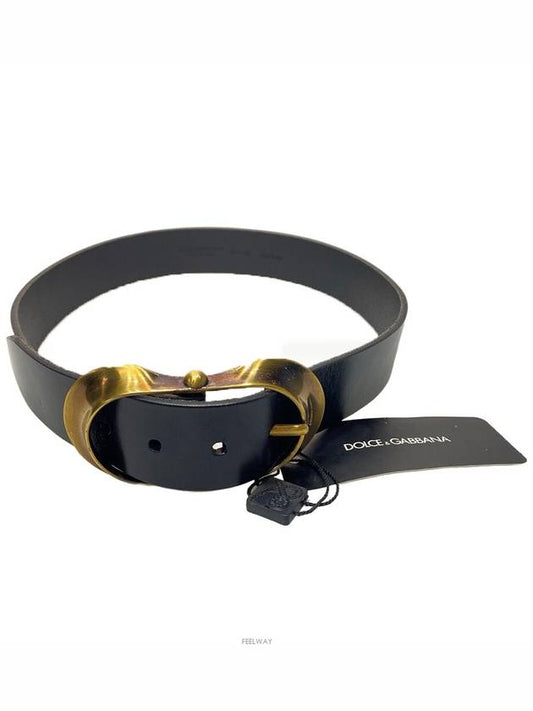 BE0185 A5982 80999 Vintage buckle black wide belt - DOLCE&GABBANA - BALAAN 1