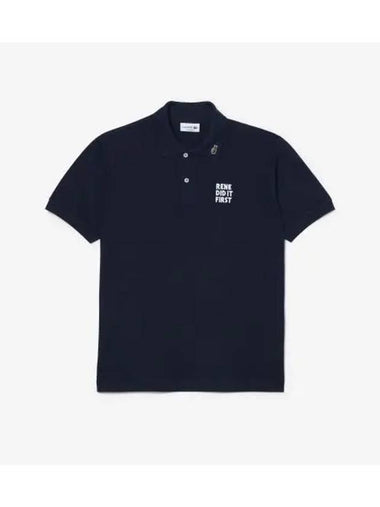 Men s Message Graphic Polo Navy - LACOSTE - BALAAN 1