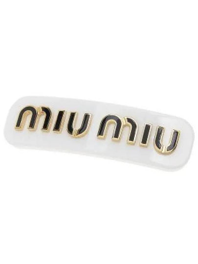 Plexiglas Metal Hair Clip White - MIU MIU - BALAAN 2