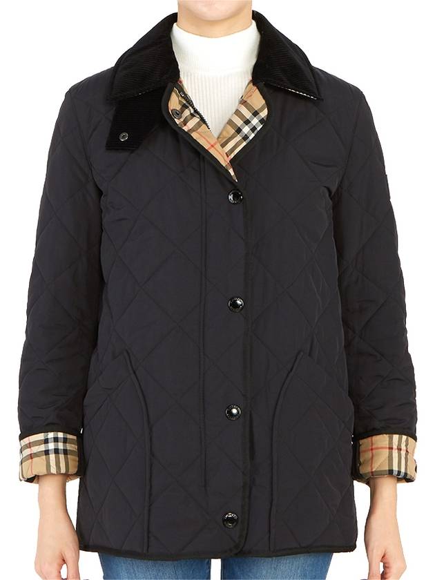 Diamond Quilted Thermoregulated Barn Jacket Black - BURBERRY - BALAAN 4