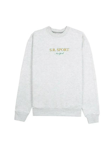 Wimbledon Logo Crew Neck Cotton Sweatshirt Heather Grey - SPORTY & RICH - BALAAN 1