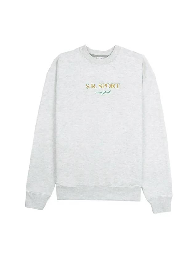 Wimbledon Logo Crew Neck Cotton Sweatshirt Heather Grey - SPORTY & RICH - BALAAN 1