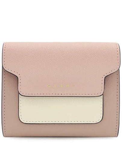 Saffiano Tri-Fold Half Wallet Pink - MARNI - BALAAN 2