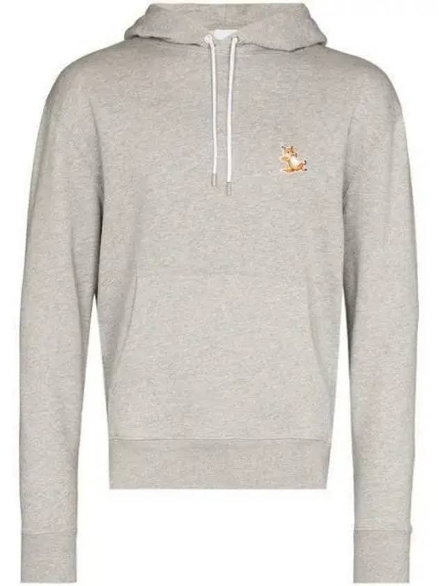 Chillax Fox Patch Classic Hoodie Grey Melange - MAISON KITSUNE - BALAAN 2