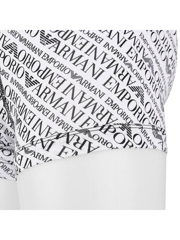 All Over Logo Elastic Band Cotton Trunk Briefs White - EMPORIO ARMANI - 8