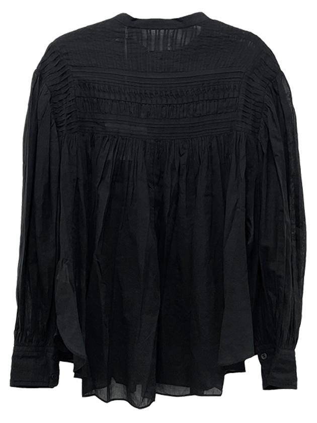 Plalia Cotton Blouse Black - ISABEL MARANT ETOILE - BALAAN 4