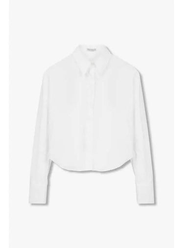 10 ePoint Women s Monili Line Stretch Crop Shirt White - BRUNELLO CUCINELLI - BALAAN 1