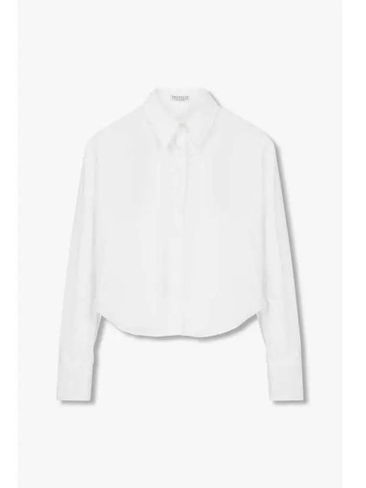 Women s Monili Line Stretch Crop Shirt White - BRUNELLO CUCINELLI - BALAAN 1