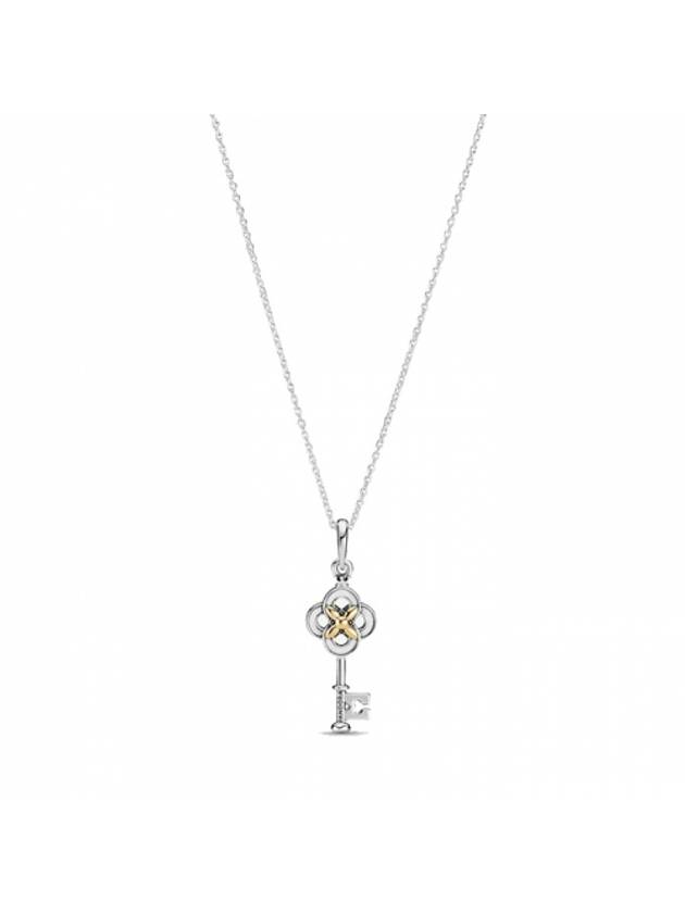 two-tone key flower necklace silver - PANDORA - BALAAN 1