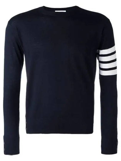 4 Bar Stripe Classic Wool Knit Top Navy - THOM BROWNE - BALAAN 2