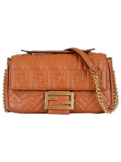 Baguette Medium Nappa Leather Chain Shoulder Bag Brown - FENDI - BALAAN 2