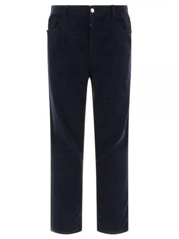 5 Pocket Corduroy Straight Pants Navy - PRADA - BALAAN 1