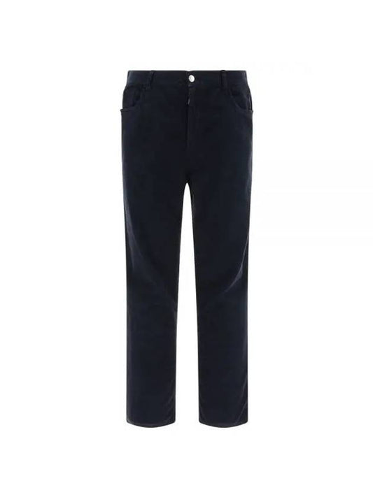 5 Pocket Corduroy Straight Pants Navy - PRADA - BALAAN 2