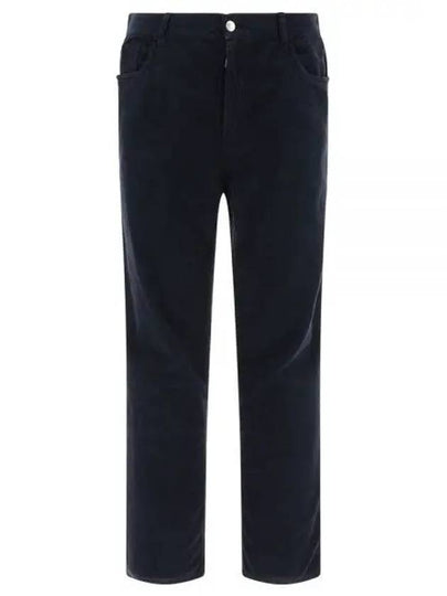 5 Pocket Corduroy Straight Pants Navy - PRADA - BALAAN 2