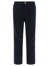 5 Pocket Corduroy Straight Pants Navy - PRADA - BALAAN 1