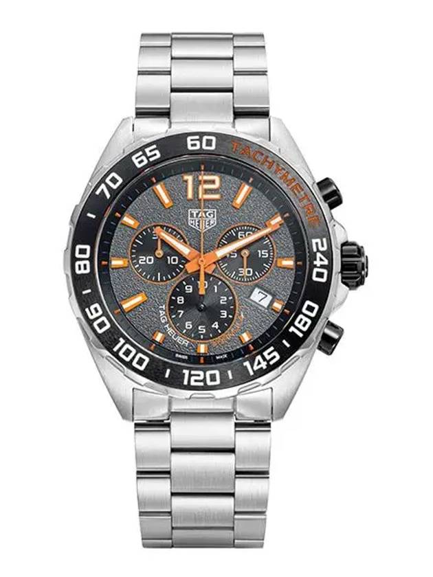 Formula 1 Orange Accent Metal Watch Black - TAG HEUER - BALAAN.