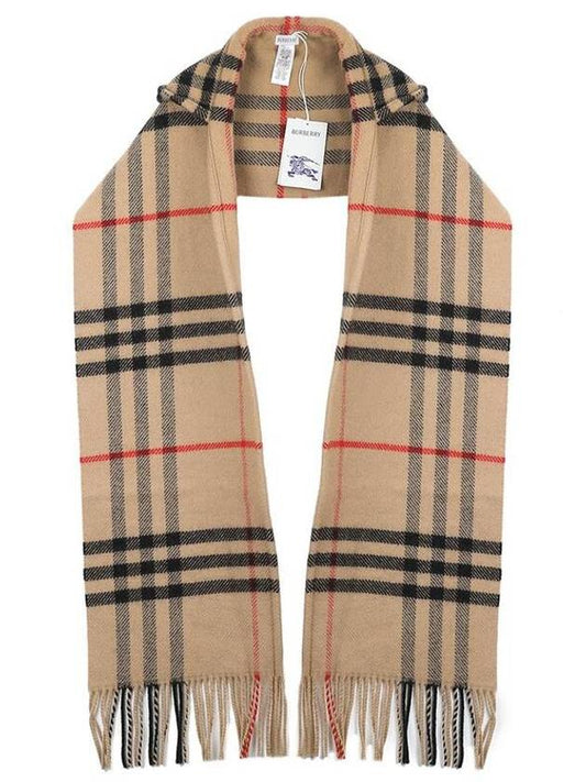 Check Wool Cashmere Hooded Scarf Beige - BURBERRY - BALAAN 2