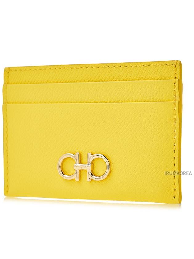 Gancini Card Wallet Yellow - SALVATORE FERRAGAMO - BALAAN 3