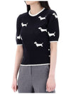 Hector Icon Pointel Knit Top Navy - THOM BROWNE - BALAAN 4