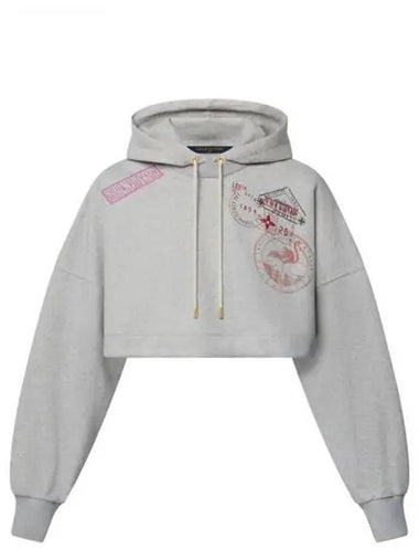 Travel Stamp Cropped Hoodie 1AGDAG - LOUIS VUITTON - BALAAN 1