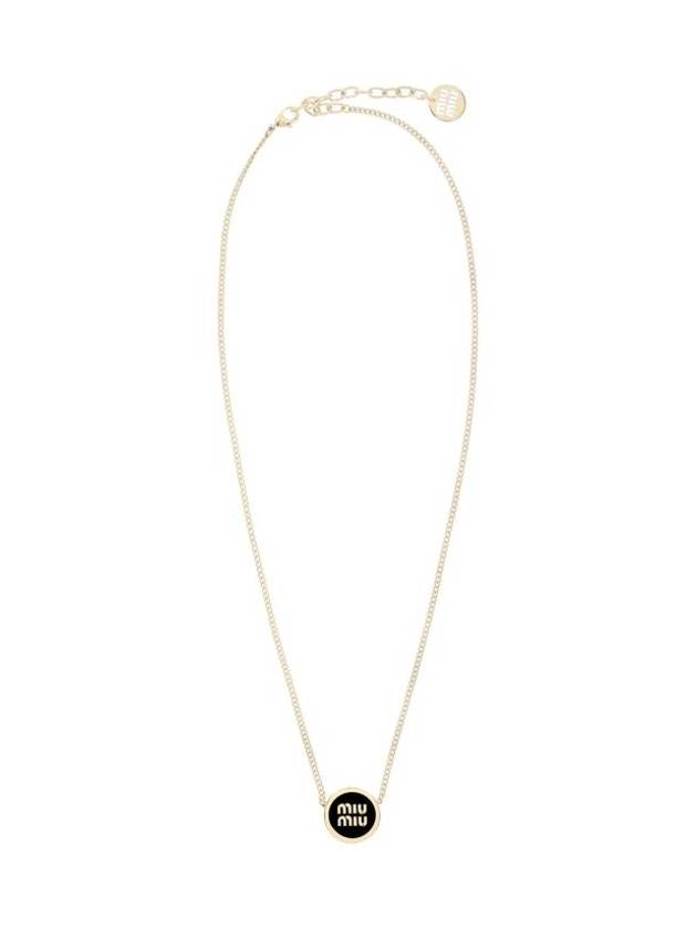 Logo Metal Necklace Black - MIU MIU - BALAAN 1