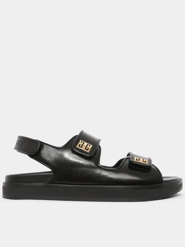 4G Strap Leather Flat Sandals Black - GIVENCHY - BALAAN 2