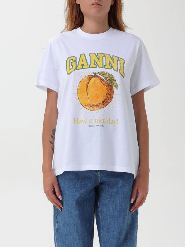 T-shirt in cotone stampata Ganni - GANNI - BALAAN 1