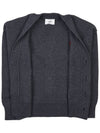 Heart Logo V Neck Wool Cardigan Heather Grey - AMI - BALAAN 9