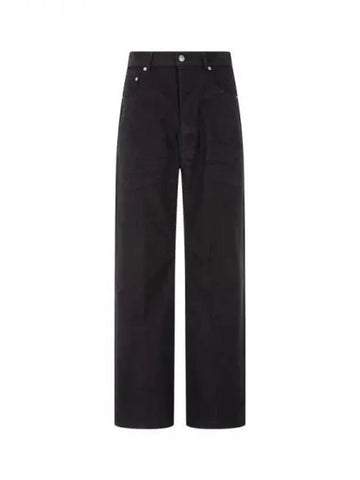 MEN Button Fly Wide Leg Jeans Black 271441 - RICK OWENS - BALAAN 1