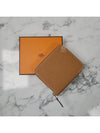 Silk compact zipper half wallet card coin purse gold H080204CK - HERMES - BALAAN 2