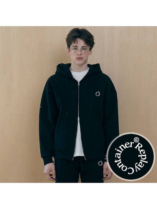 RC round logo 2way zip up hoody black - REPLAYCONTAINER - BALAAN 1