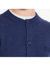 Face Logo Wool Cardigan Blue Women s - ACNE STUDIOS - BALAAN 5