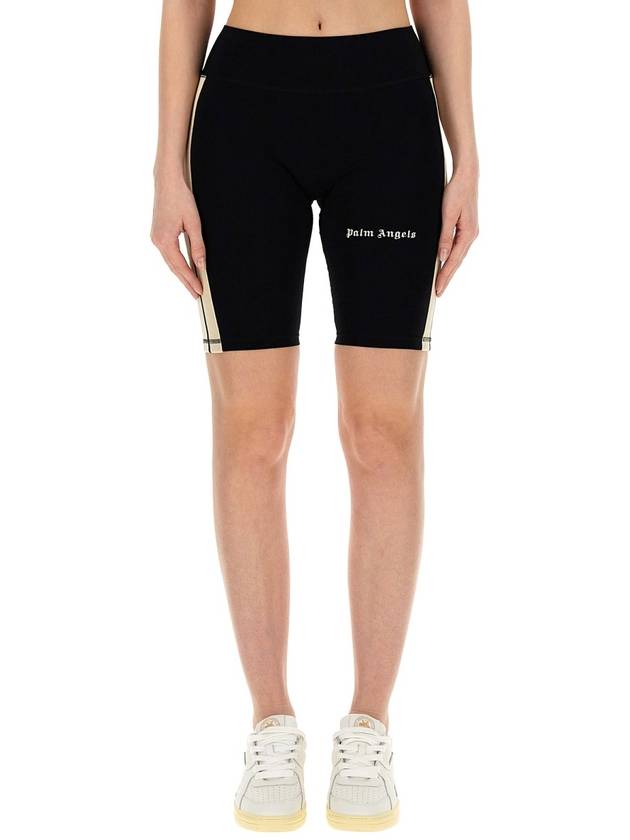 White Black Track cycling bermuda shorts PWVH003S24FAB00210031003 - PALM ANGELS - BALAAN 2