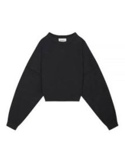 Sheila Cropped Cotton Sweatshirt Black - ISABEL MARANT - BALAAN 2