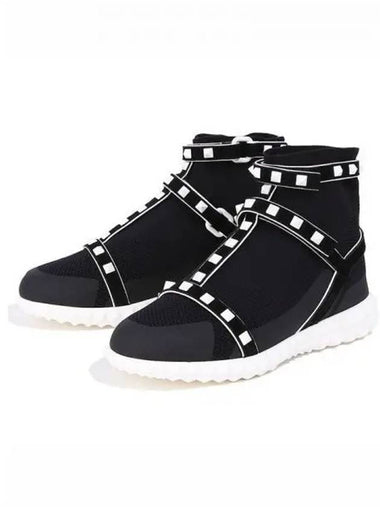 DP Sail Rock Stud High Top Sneakers 271279 - VALENTINO - BALAAN 1