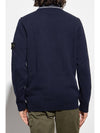 Logo Patch Crew Neck Wool Knit Top Navy - STONE ISLAND - BALAAN 4