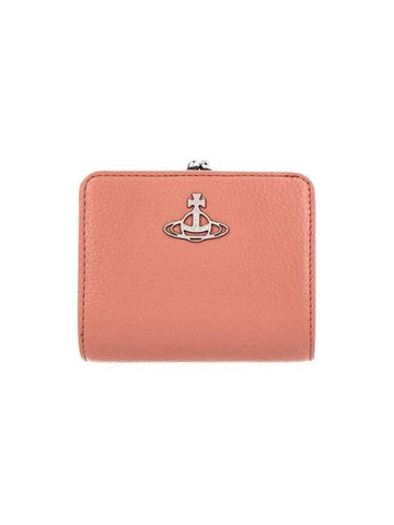 Re-Vegan Biogreen Grain Frame Pocket Half Wallet Peach - VIVIENNE WESTWOOD - BALAAN 1