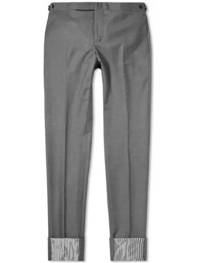 Low Rise Side Tab Wool Slacks Grey - THOM BROWNE - BALAAN 2