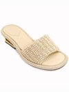 Women s Raffia FF Gold Heel Sandals Ivory 8X8412 AO0H F0QA4 - FENDI - BALAAN 2