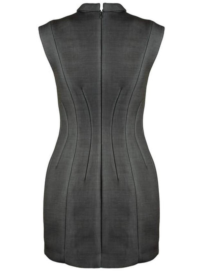 Philosophy Di Lorenzo Serafini Gray Minidress In Printed Light Scuba - PHILOSOPHY DI LORENZO SERAFINI - BALAAN 2