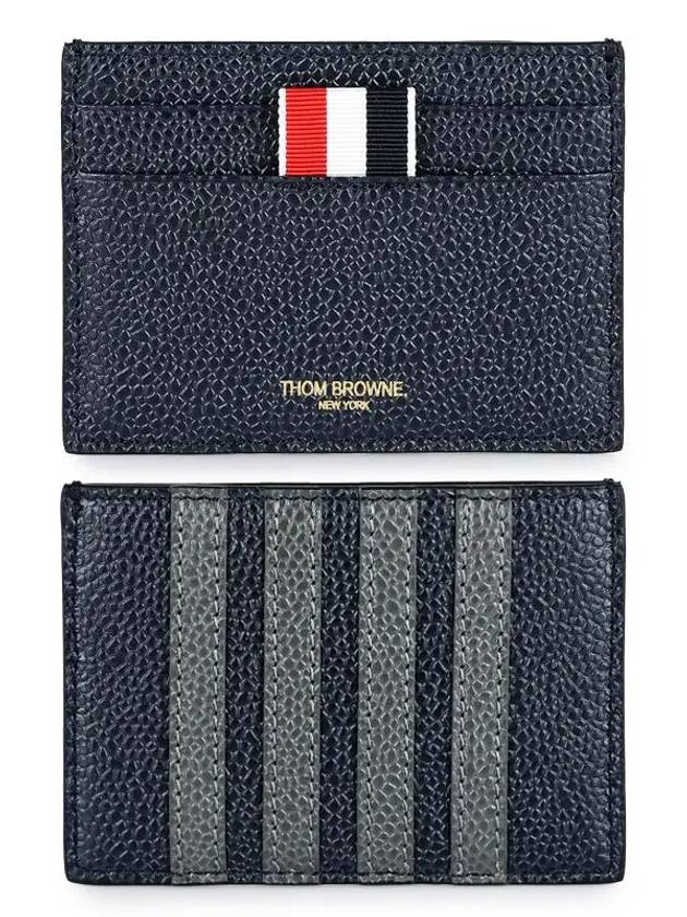 Men's Pebble Diagonal Stripe Card Wallet Navy - THOM BROWNE - BALAAN 2