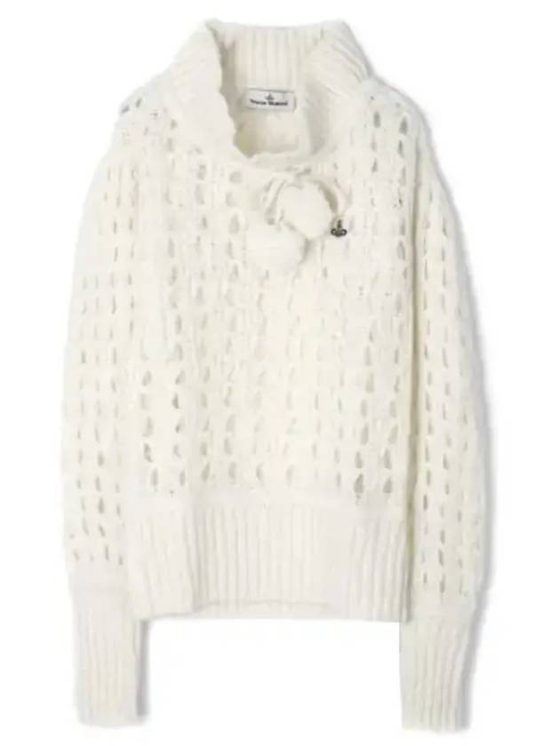 Lacework Jumper Knit Top Cream - VIVIENNE WESTWOOD - BALAAN 2