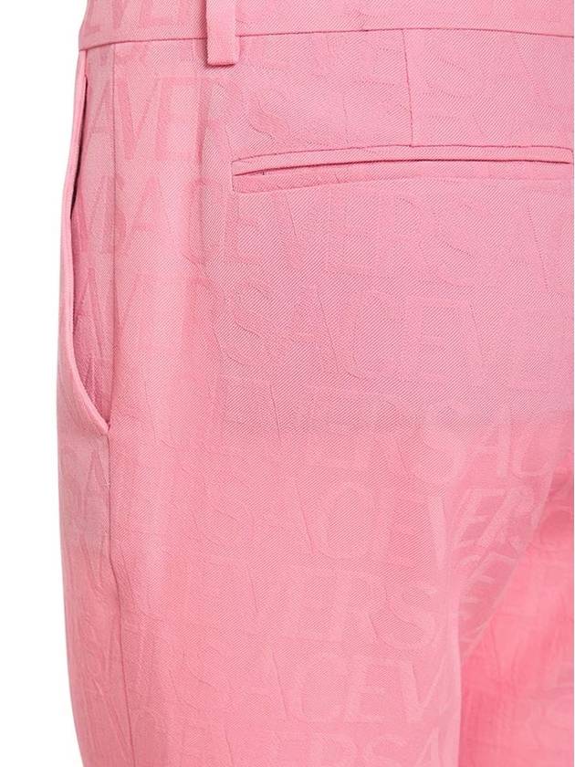 Women's All-Over Logo Pleated Front Wool Straight Pants Pink - VERSACE - BALAAN 5