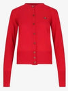 Bea Logo Wool Cardigan Red - VIVIENNE WESTWOOD - BALAAN 2